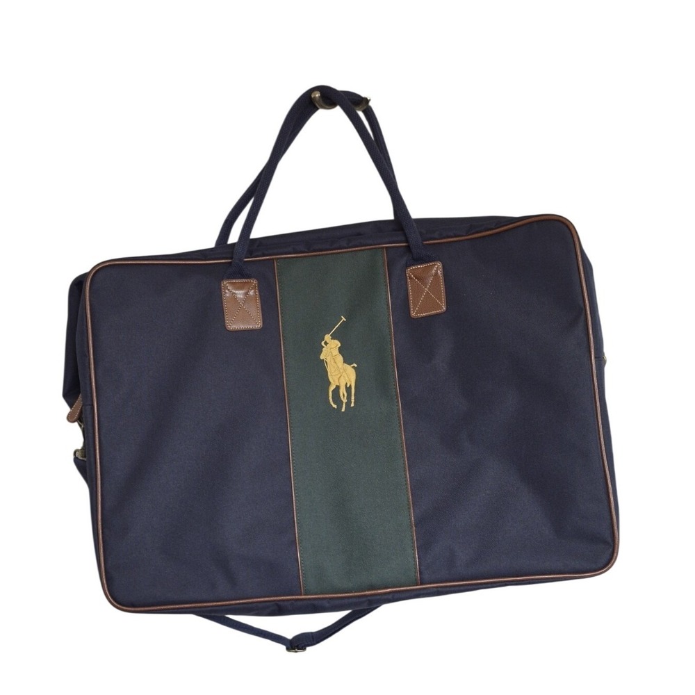 Polo Ralph Lauren Vintage Fragrance Navy Blue Green Brown Duffle Bag - 23x16